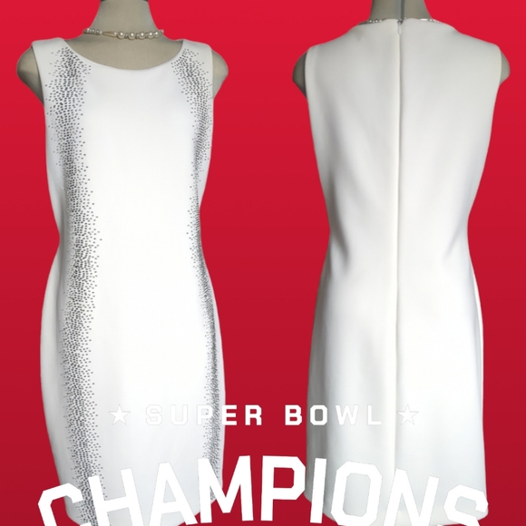 *New* Calvin Klein Ivory Embellished Luxury Dress Size 16 - Picture 4 of 14